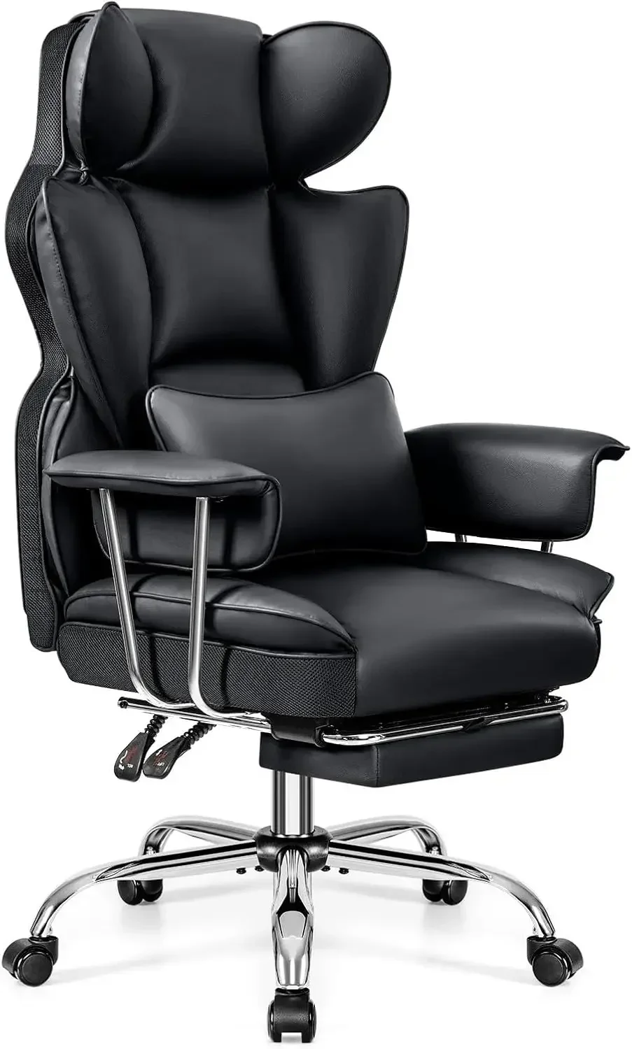

Office Desk Chair, Executive Office Chair,Leather Computer Chair, Ergonomic Reclining Chair High Back Lumbar Support,Home(Black)
