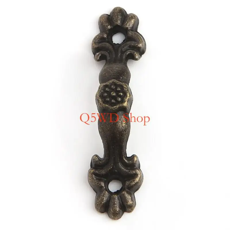 Q5WD 10 PCS 43x10mm Hộp tay cầm kẽm Knob Arch Tracery D có hộp trang sức bằng gỗ