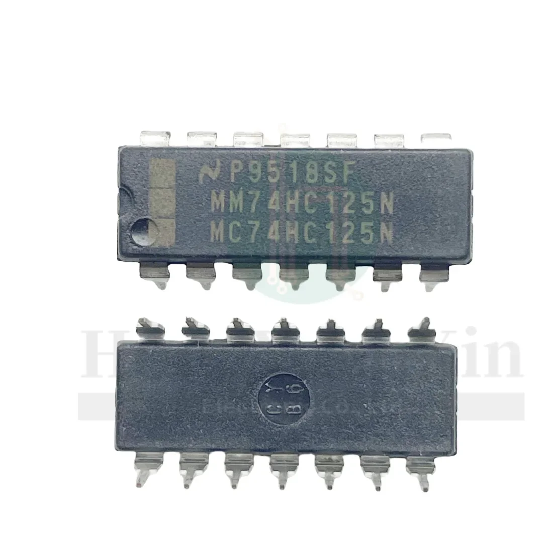 10pcs/new in-line 74HC125 DIP-14 quad buffer chip MM74HC125N MC74HC125N