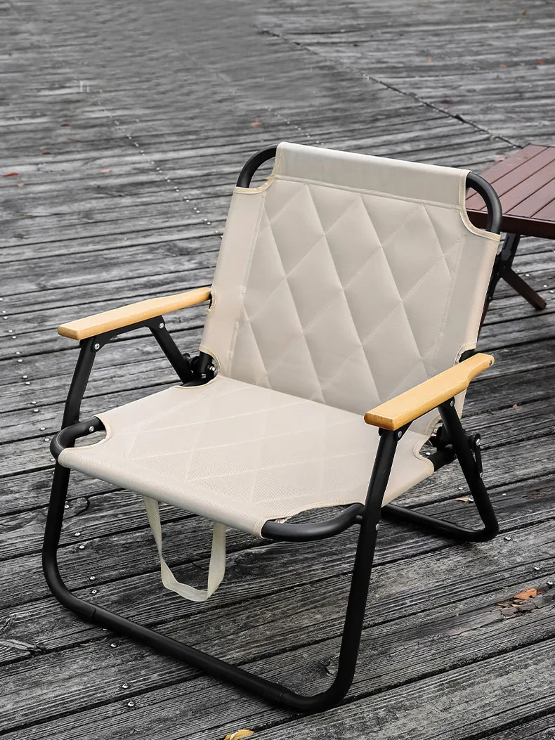 Outdoor folding chair, Portable Round Tube Thick seats Kemet chair, ultra light fishing Camping Picnic Equipment