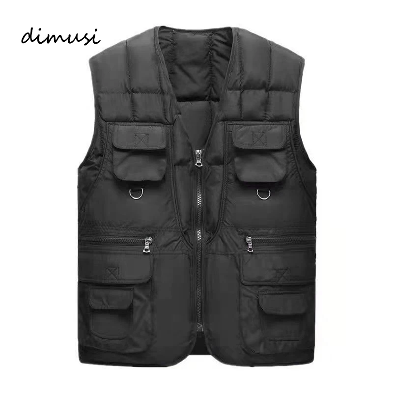 

Autumn Winter Men's Warm Vests Casual Cotton Fishing Waistcoat Men Thicken Warm Multi-pocket Photography Work Sleeveless Jackets