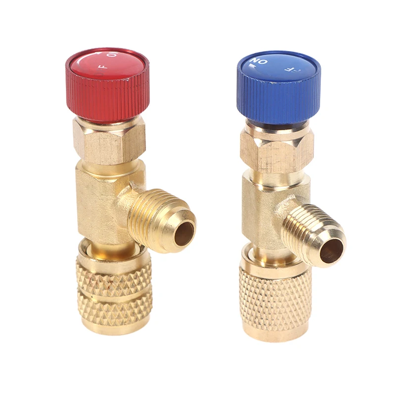 1pcs Air Conditioning Safety Valve Adapter Fitting Refrigeration Charging Copper Adapter For R410A R22 Refrigeration Tool