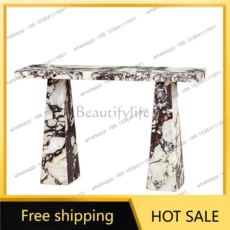 XX. Italian light luxury style simple modern strip case entrance entrance table end view platform