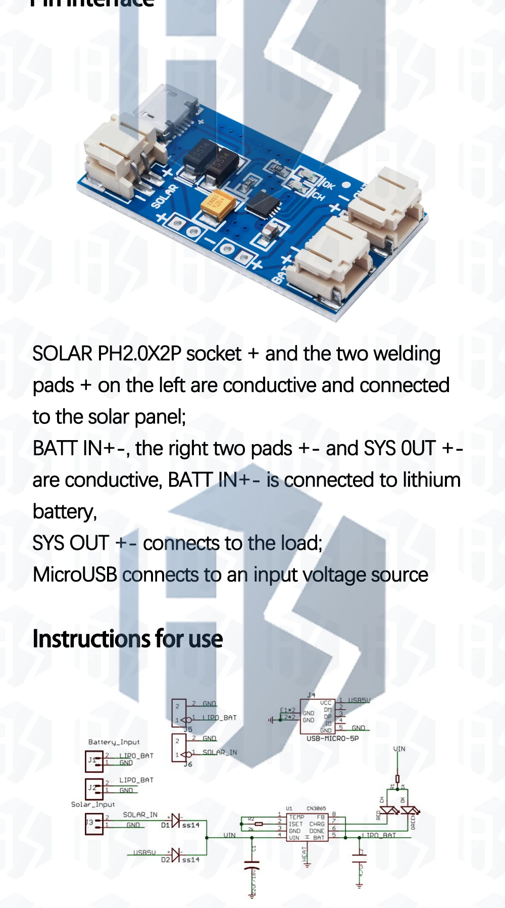 500Ma Mini Solar Lipo Ladegerät Bord CN3065 Lithium-Batterie Ladung Chip DIY Outdoor Lade Board Modul Für Arduino – Detail 18