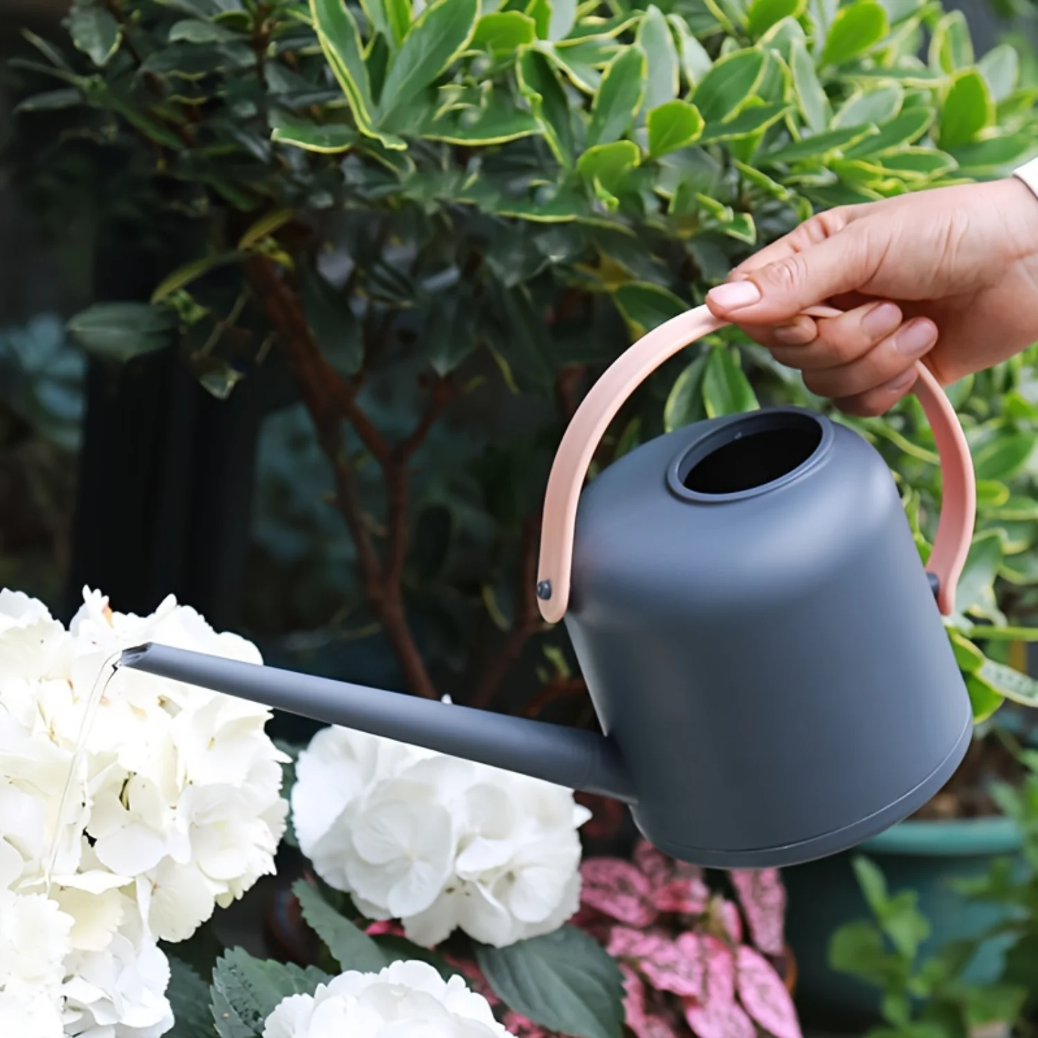 Colorful and Elegant Long-Spouted Watering Can for Indoor Plants, Small and Stylish Houseplant Watering Cans, Capacity 57.48oz