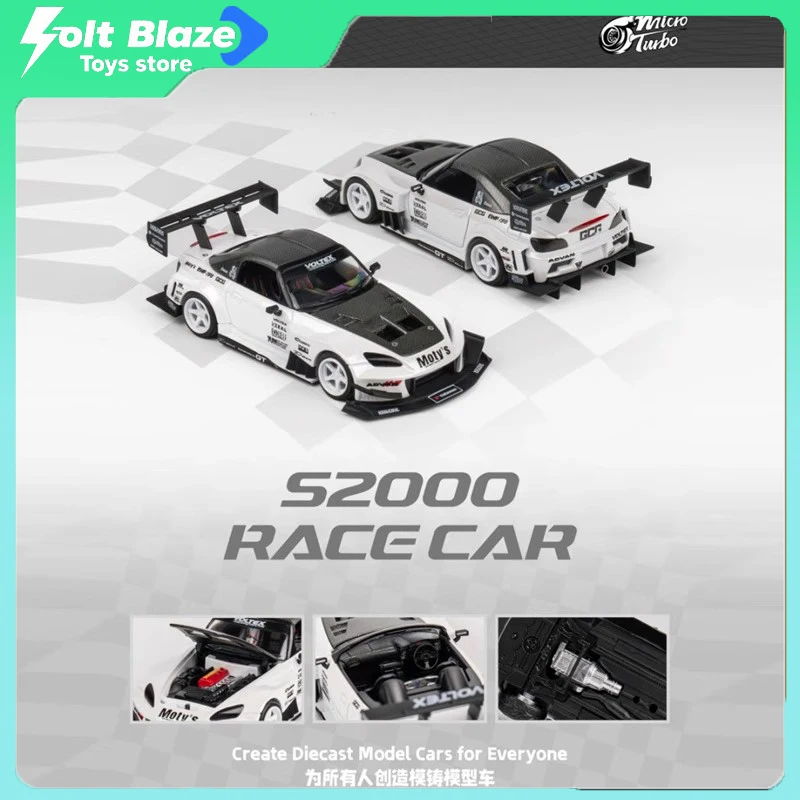 

MicroTurbo 1/64 Honda S2000 Race Car Alloy Car Model with Removable Cover Simulation Static Display Cars Boy Collection Gift