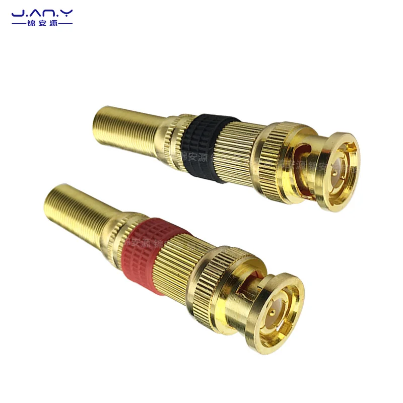 1 piece Copper plated BNC male solderless joint high-definition SDI RF coaxial connector Q9 male monitoring audio and video plug