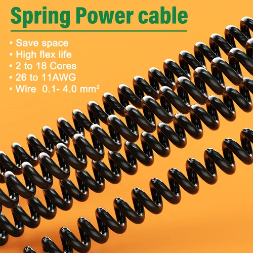 Imagen 2 del producto Cable de alimentación en espiral de resorte 2 3 4 5 6 7 8 9 10 12 18 núcleos 0,1/0,2/0,3/0,5/0,75 mm2 conector extender bobina retráctil de tracción Cable de PU