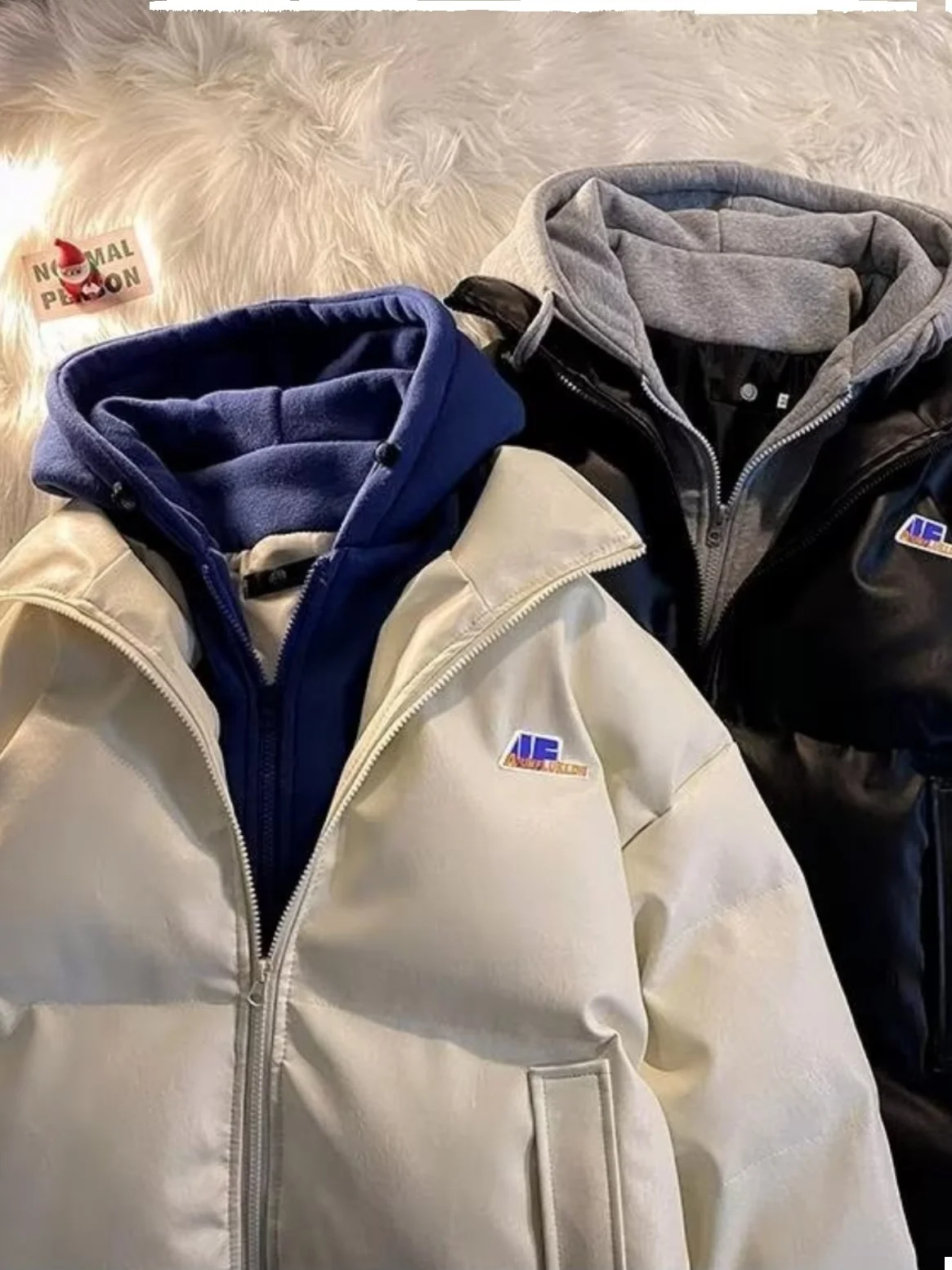 Мужское свободное пальто из теплого хлопка с капюшоном из искусственной кожи, осень-зима, модная брендовая хлопковая верхняя одежда