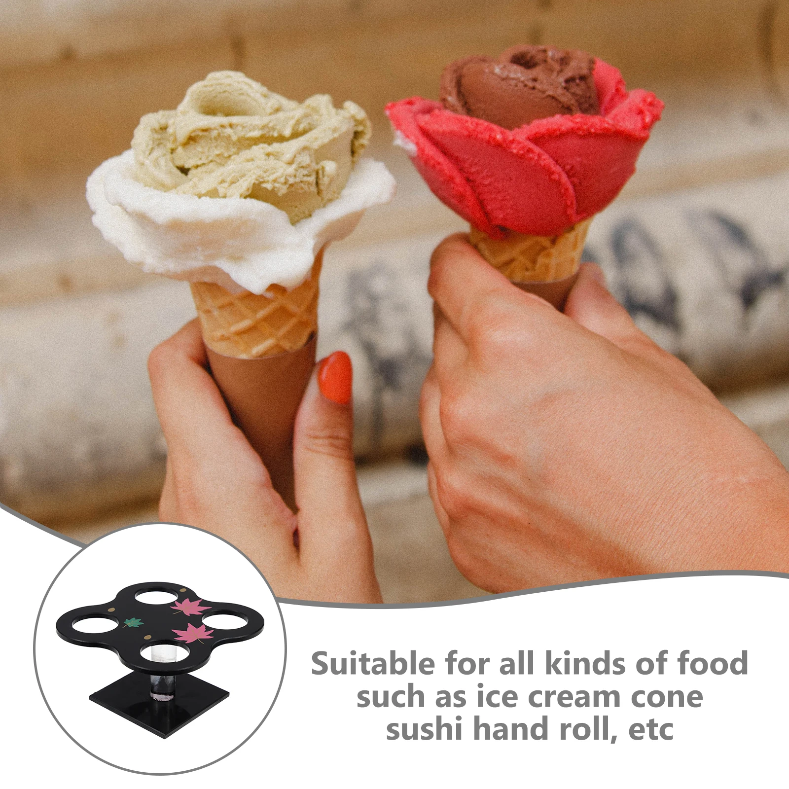 

Stable Sushi Roll Display Bracket Ice Cream Cone Holder Professional Technology Crafted Not Easy to Break Sushi Roll Holder