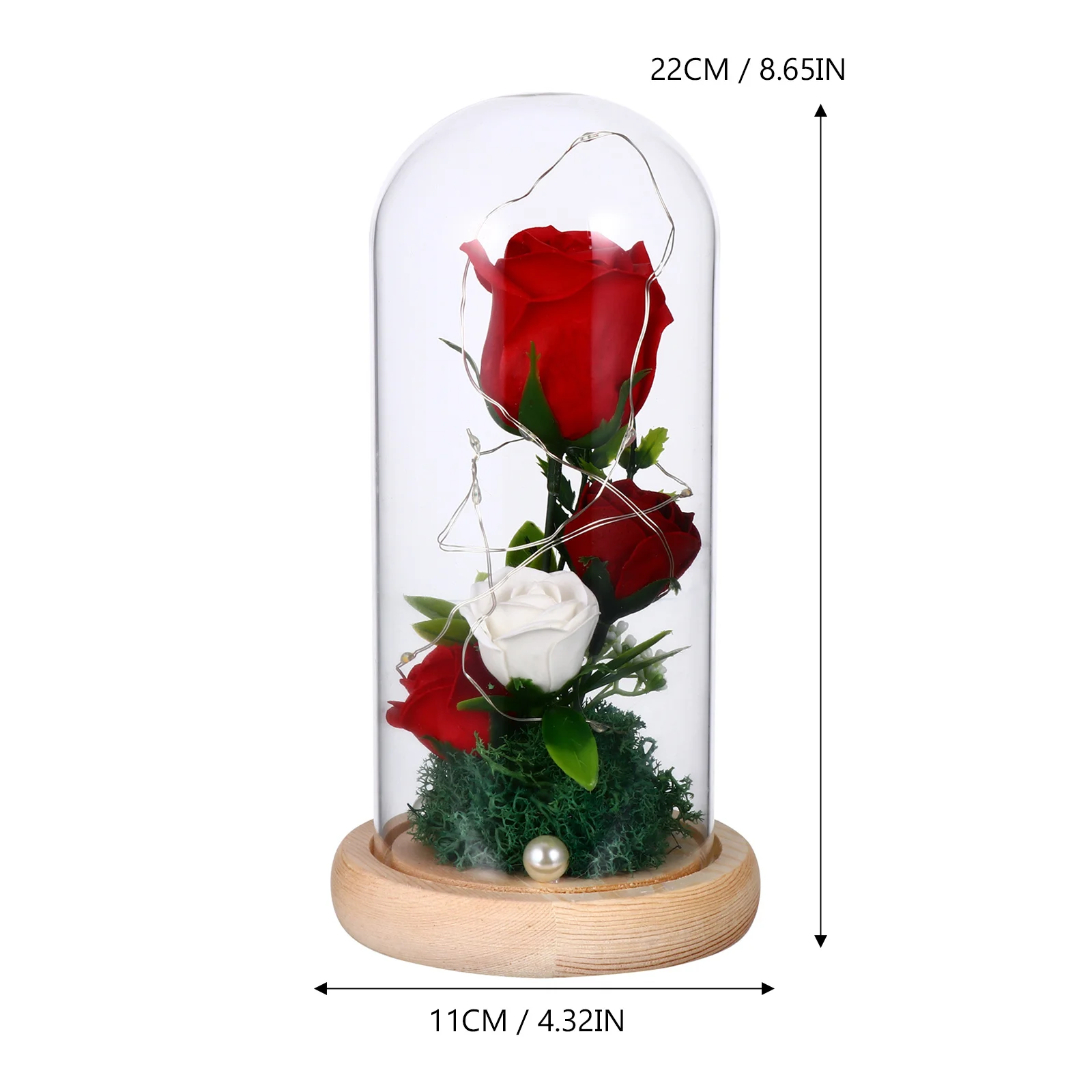 

1Pcs Rose Flower Light Romantic Artificial Bouquet Night Atmosphere Lamp Glass Cover Valentine's Day Gift Decoration