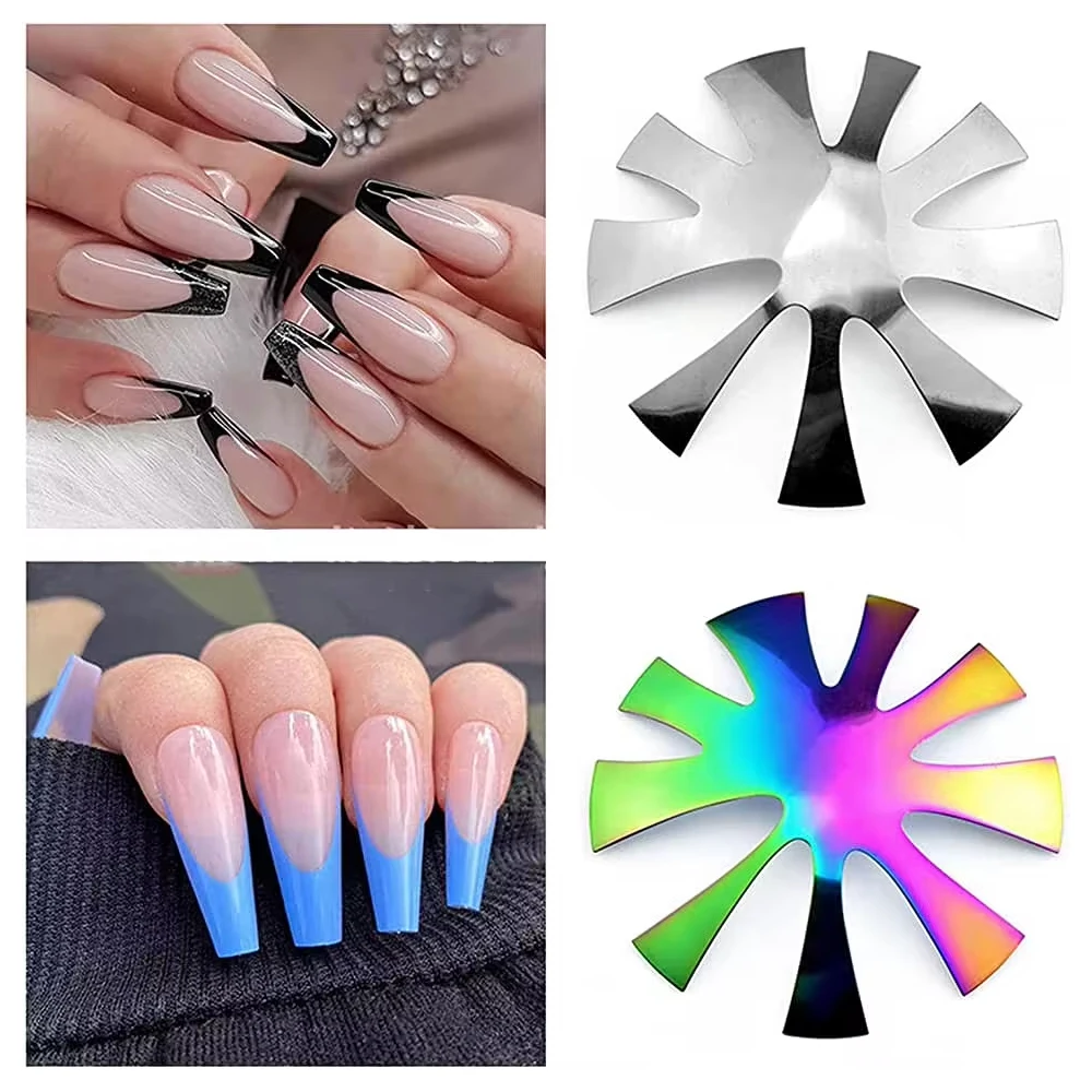 1Pc Professional Nail Tools 9 Sizes French Smile Cut V Line Colorizer Almond Shape Tips Manicure Edge Trimmer DIY Nails Tool