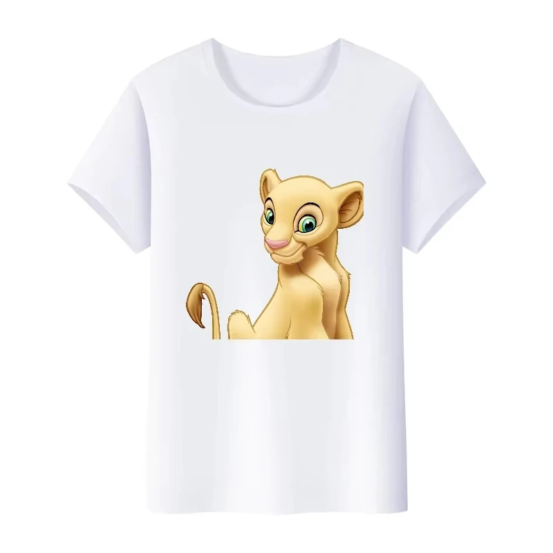 （Miniso) Disney Cartoon The Lion King Simba Tops Women T-Shirts Ladies Tees Summer Short Sleeve Tshirt Y2k Clothes Tops