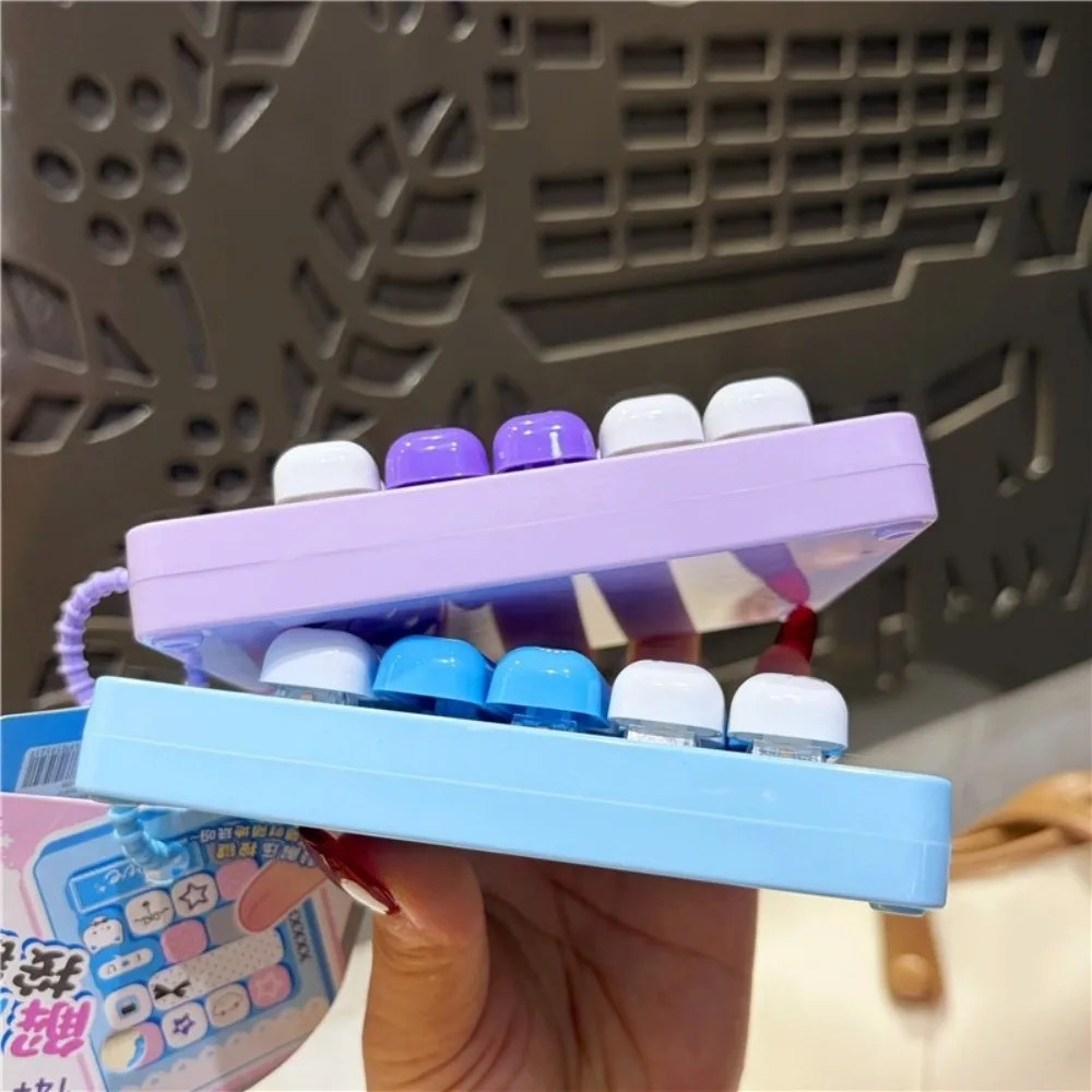 Cartoon 14 Keys Keyboard Keychain Cute Pressable Keys Keyboard Clicker Keychain Relaxed Creative Sensory Clicker Travel Use