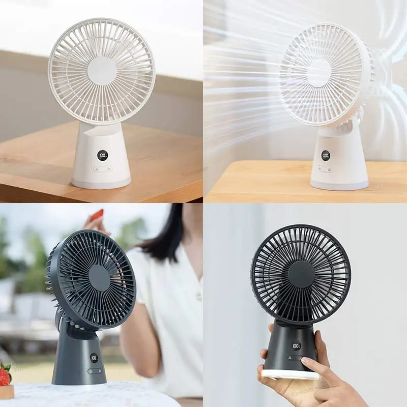 New Cordless Desk Fan Portable Cooling USB Fan 5 Speed Ultra Quiet Powerful Mini Table Fans for Home Office