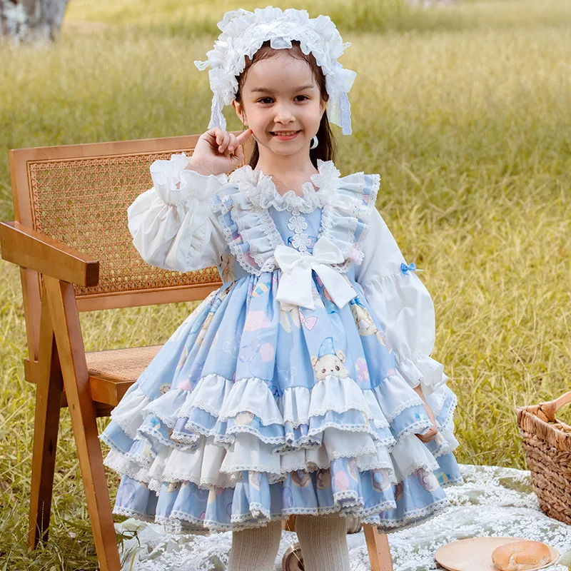 

Dress Girls Baby Lolita Style Birthday Girl's Party Dress Wedding Dresses Princess Vestido Ball Gown Autumn Costume Girl Dresses