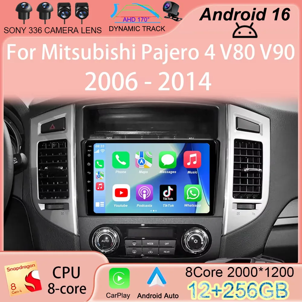 

Android 16 Carplay Car Radio For Mitsubishi Pajero 4 V80 V90 2006 - 2014 Multimedia Video Navigation Player GPS Stereo Head Unit