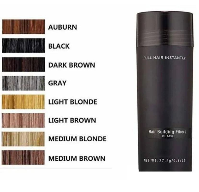 9สีผมเส้นใย Regrowth ผง Keratin Applicator Hair Building Fibres สเปรย์หัวฉีด Hair Growth ผลิตภัณฑ์สุขภาพความงาม27.5G