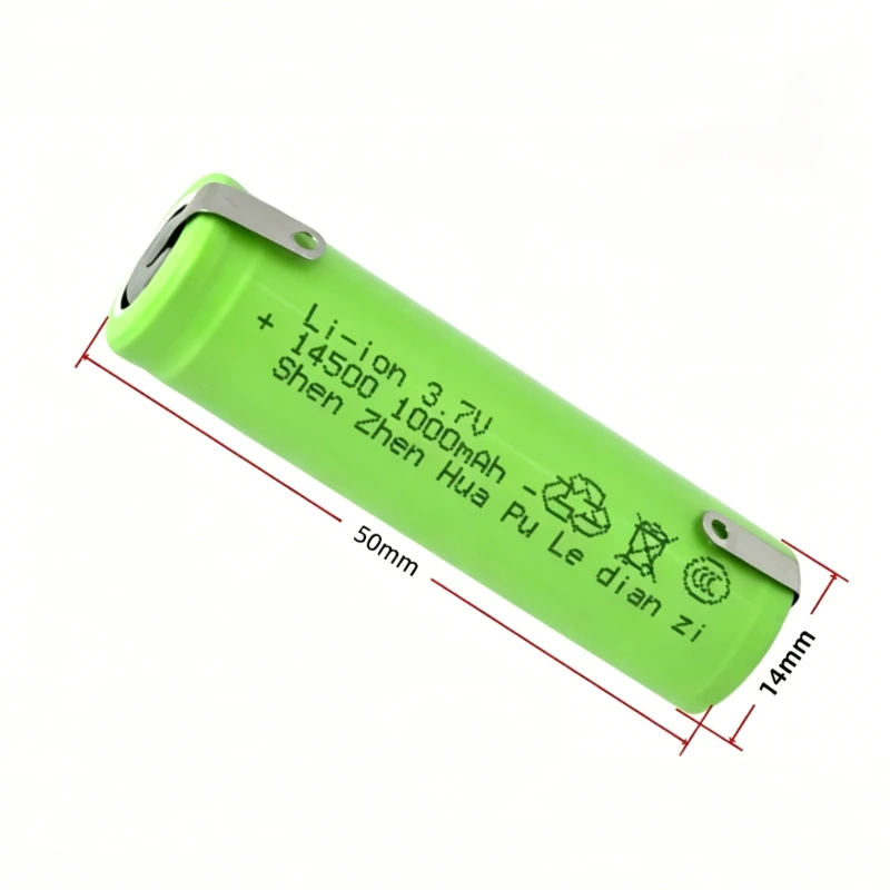 14500 3.7V 1000mAh Replacement Li-ion Battery for Oral-B Braun P2000 P8000 P9000 Electric Toothbrush Battery with Solder Tabs