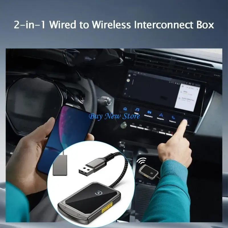 

20CE Wireless Car Play Adapter Fast Connection for Convert Factory Corded to Wireless Car Play Dongle Car for Phone USB C