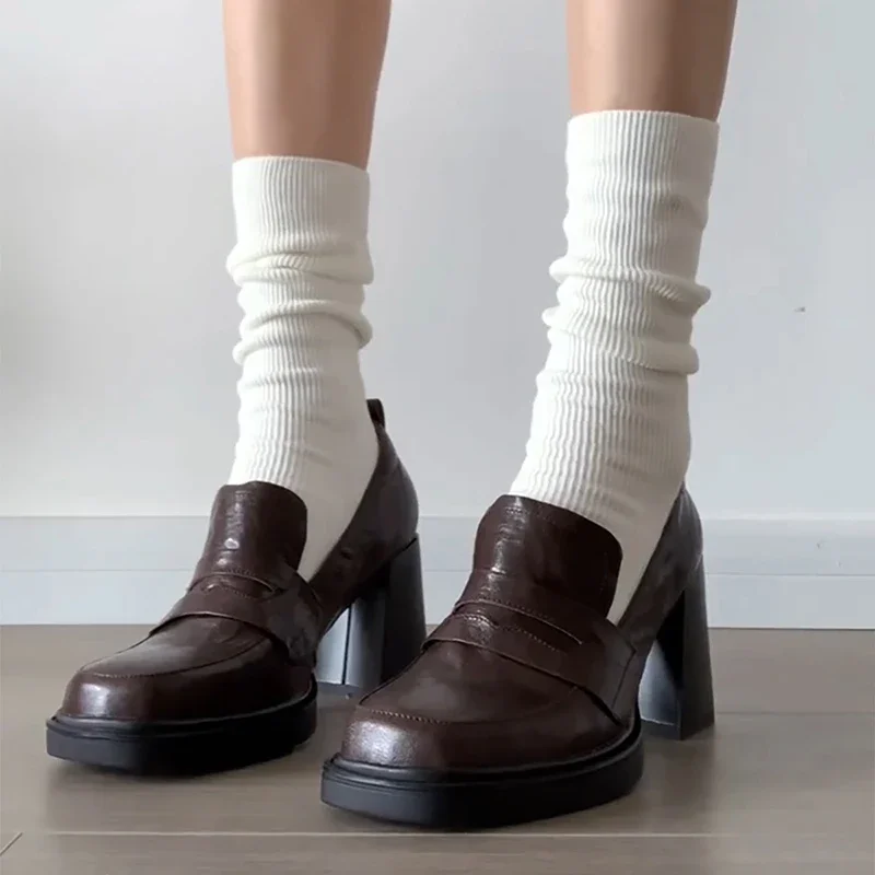 

Retro Women's High Heels Fashion High Heels Loafers Exquisite Business Dress Shoes for Woman Designer Leisure Shoe Zapatos Mujer