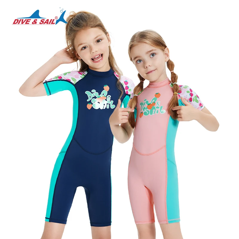 Dive & Sail Girls Boys One Piece Swimsuit Kid Swimsuit Water Sport Swimsuit UPF 50+ Sun Protection Bathing Suits