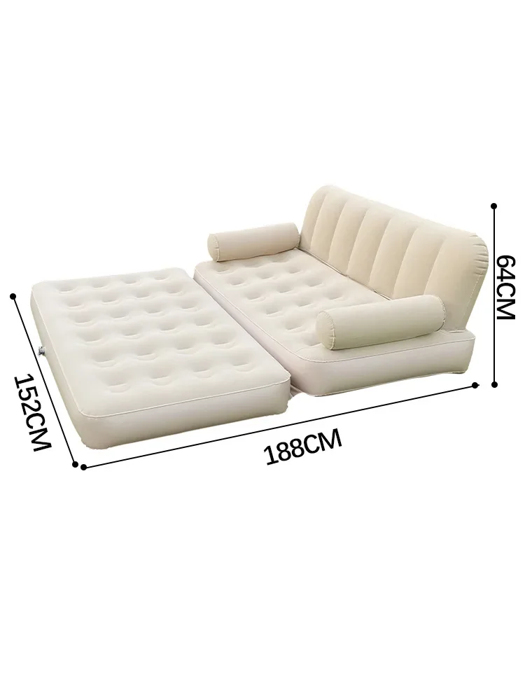 Multifunctional inflatable sofa indoor living room folding sofa bed dual-purpose recliner lazy sofa outdoor camping mattress