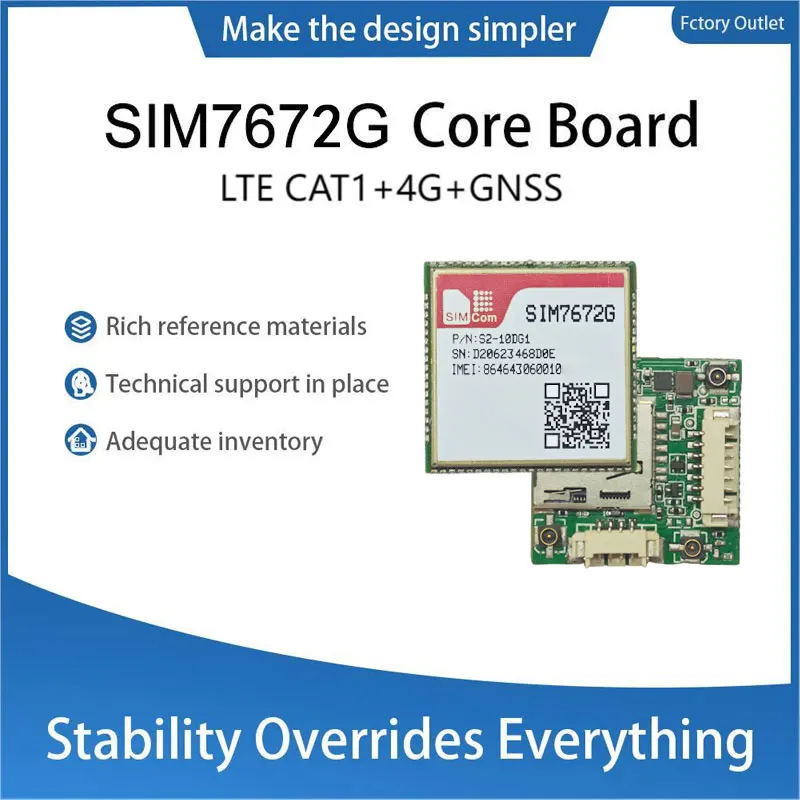 

SIMcom SIM7672G SIM7672G-MNGV SIM7672G-LNGV Core Board Global version, Qualcomm chip, support Data+GNSS(optional) without voice.