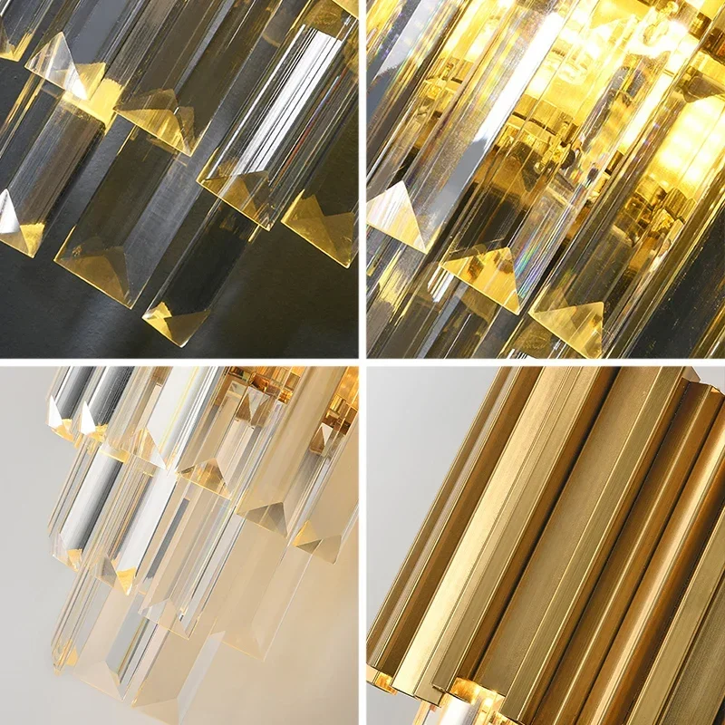 

Modern Luxury Crystal Minimalist Creative Living Room Background Wall Staircase Wall Lamp Bedroom Bedside Lamps
