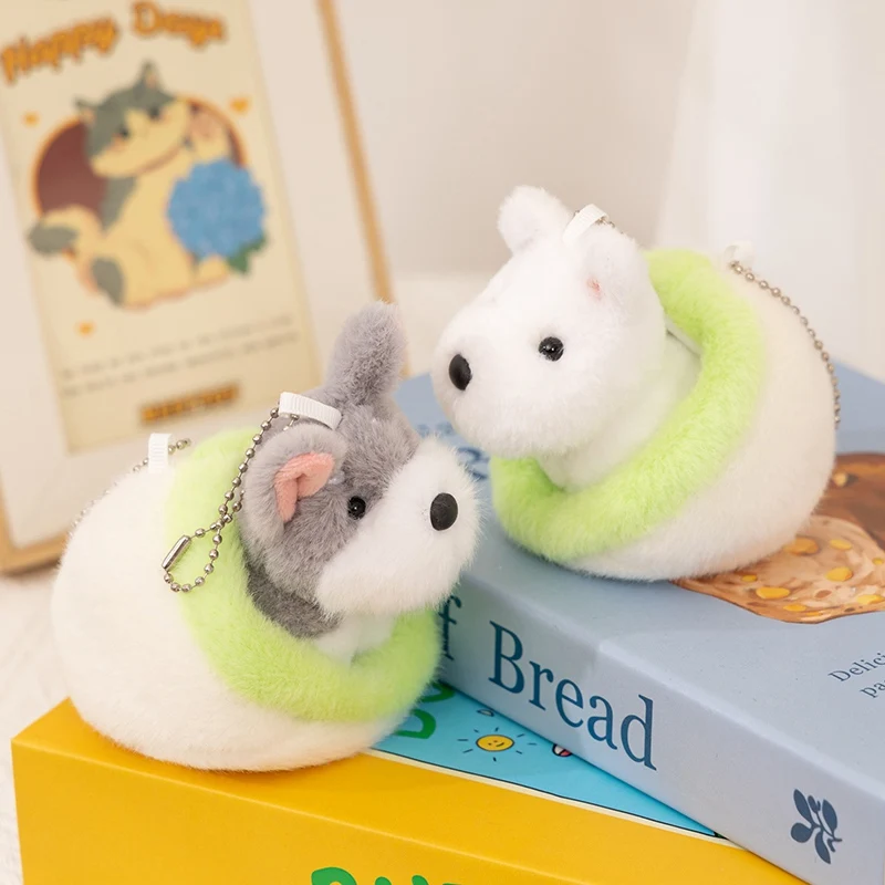 Le joli jouet de poupée en peluche de lit de chiot avec un motif cocker épagneul, un peluche douce pour chiens, un pendentif porte-clés pour sacs à dos, un