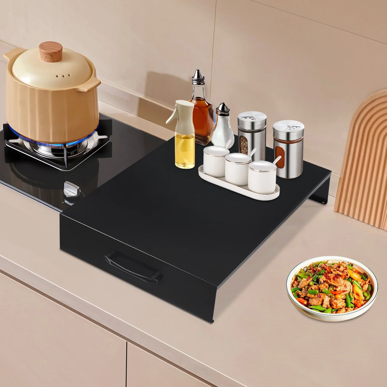 

Крышка для плиты с ручкой, решетка для приготовления лапши, защитная крышка для конфорки, черная, для газовых/электрических плит