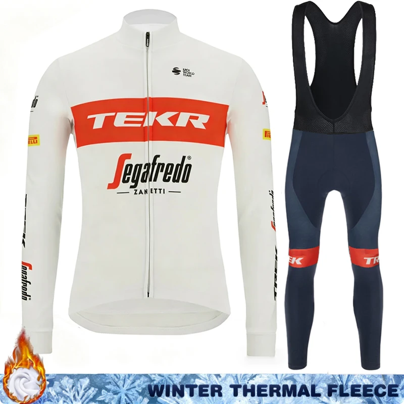 

Men's Cycling Set TEKR Winter Fleece Jersey Retro Mens Thermal Clothing Bicycle Suit Sets Pants Man Cycle Termal Road Clothes