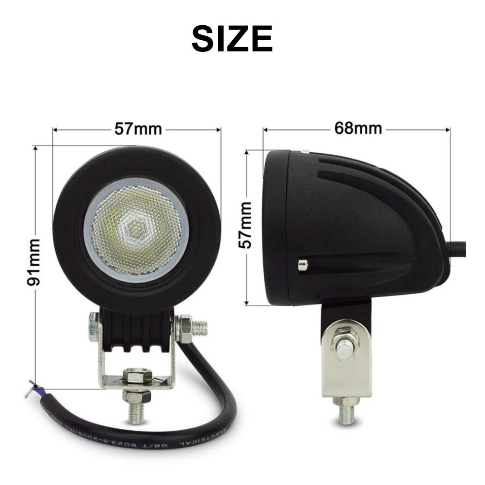 10W MOTORCYCLE LED LIGHT DRIVING FOG LAMP 12V 24V SPOT BEAM POD AUXILIARY OFFROAD CAR TRUCK SUV BICYCLE Spotlight WORK LAMP