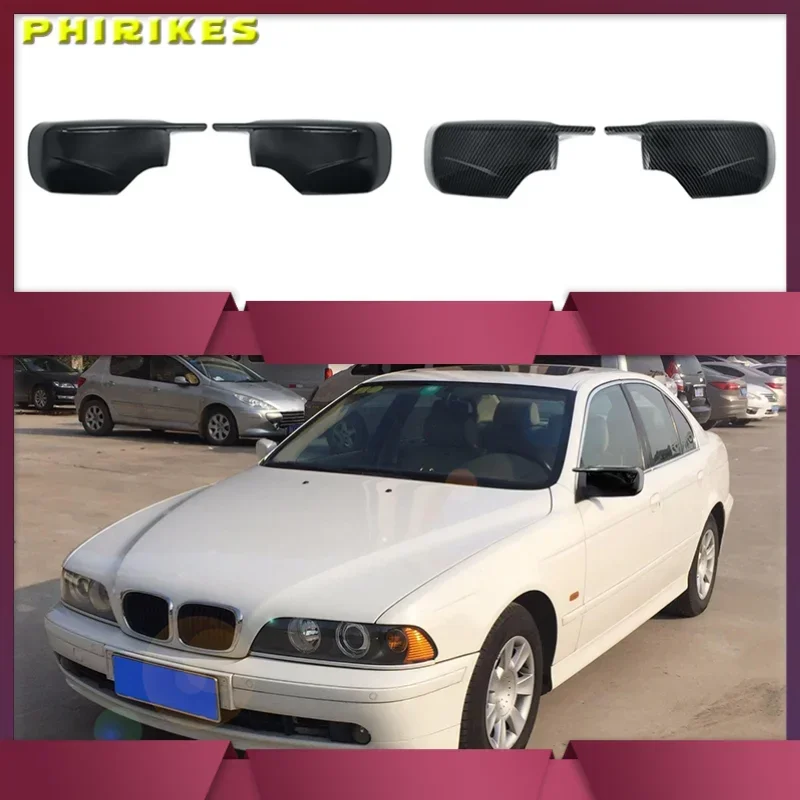 For BMW E46 E39 4 Door 3 Series 1998-2005 High Quality Door Rearview Mirror Cover Cap Side Black 2021 M3 M4 Style