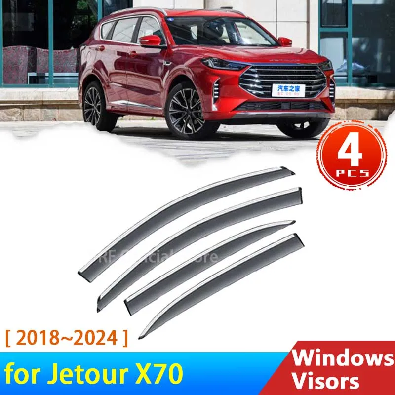 

Deflectors for Jetour X70 2018~2024 2023 2021 Accessories Car Side Windows Visors Rain Eyebrow Guards Sun Visor Wind Shield Trim