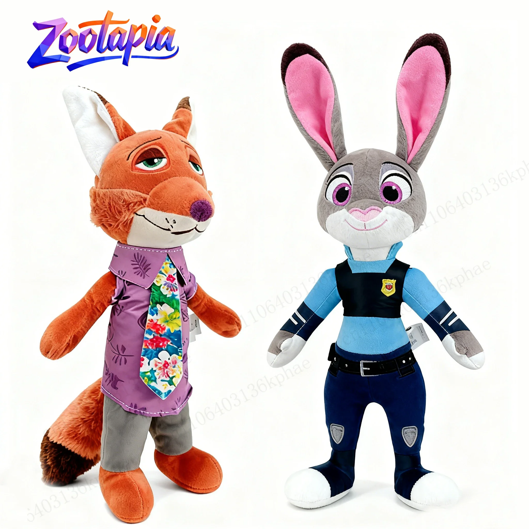 Dibujos animados Anime película Zootopia juguete de peluche zorro Nick Wilde conejo Judy Hopps muñeca juguetes de peluche suaves regalos de navidad para niños