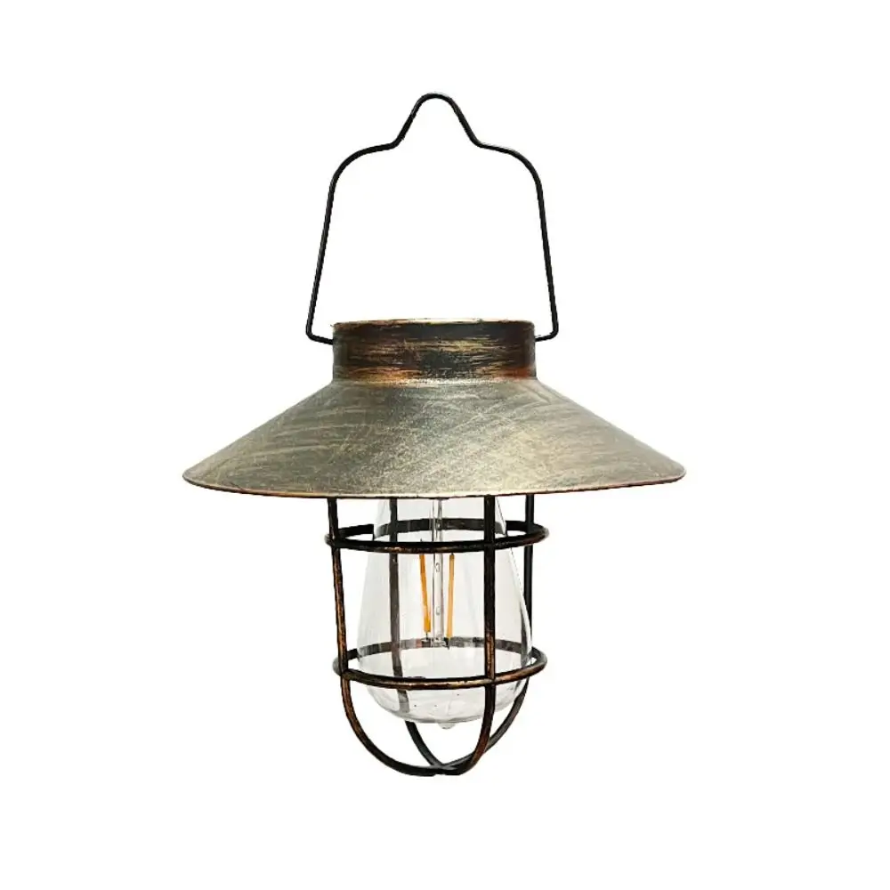 

Retro Solar Lantern Lamp with Tungsten Bulb Vintage LED Oil Lamp Creative Portable Hanging Tent Lamp Backyard Landscape