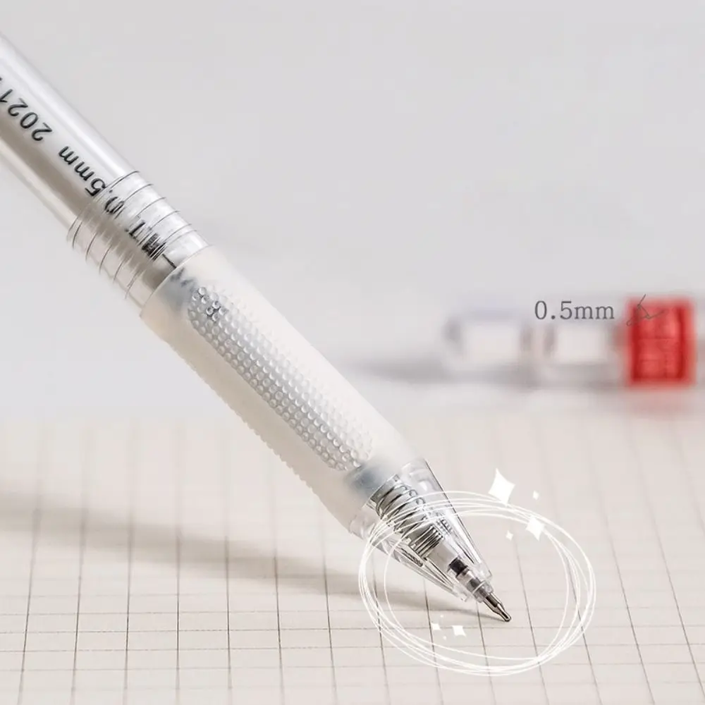 Transparent 0.5MM ST Tip Gel Pen Quick Dry Black/Red/Blue Ink Ballpoint Pen Signature Pen Student