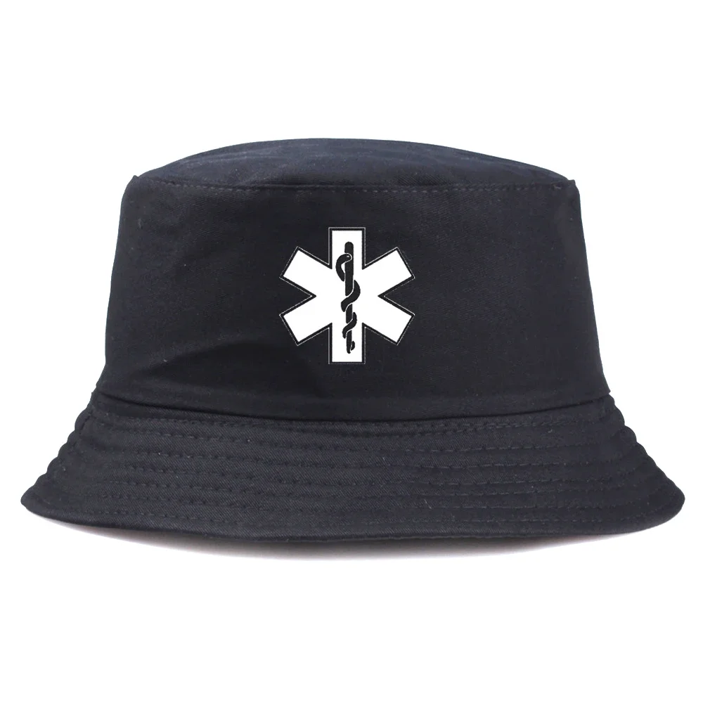 Emergency Ambulance Bucket Hat Harajuku Panama Cap Versatile Outdoor Casual Streetwear Daily Vintage Cool Fashion Fisherman Hats