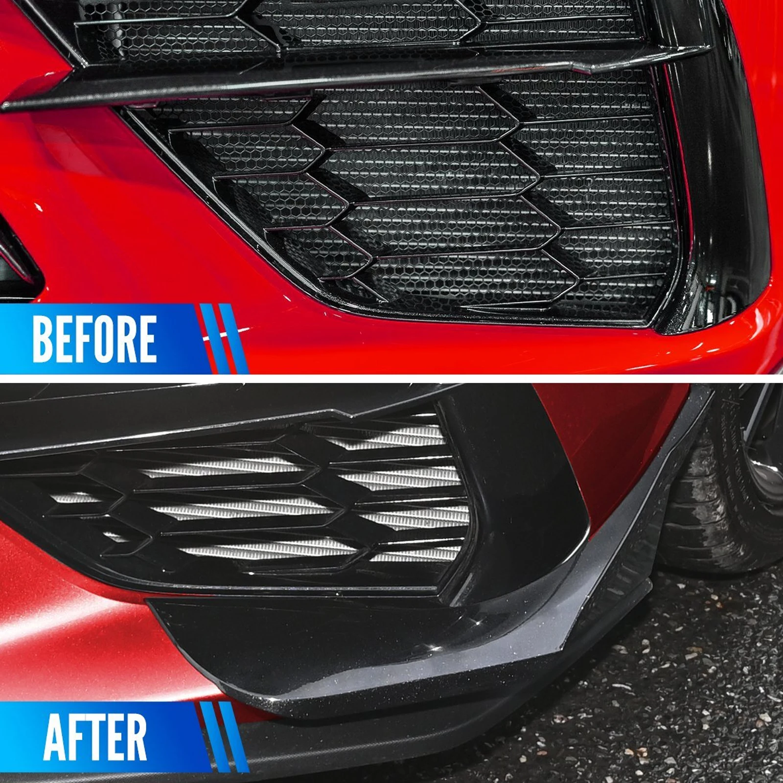 Front Side Canards Dive Planes Trim Air Vent Fins For Chevrolet Corvette C8 2 Door Z51 Stingray STG 3 2020-2024