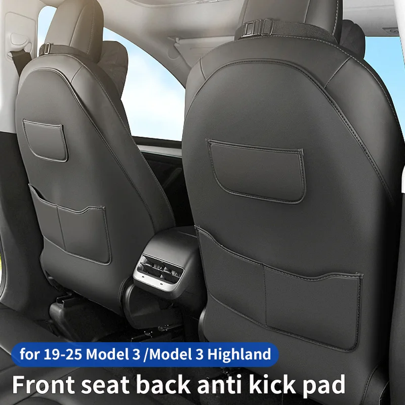 

For Tesla Model 3 Highland front seat back anti kick pad, seat protection pad, anti trampling and anti-wear pad, 2 pieces