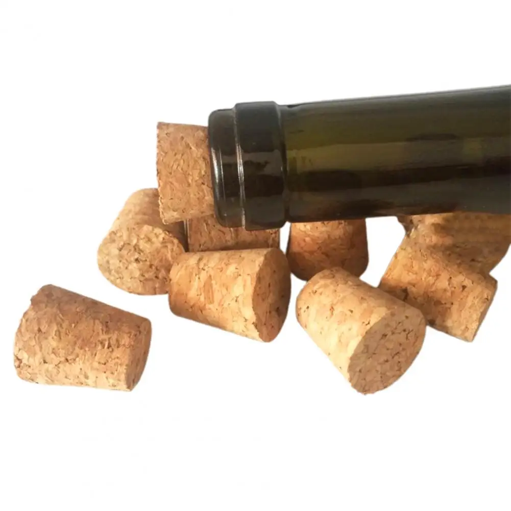 Wine Bottle Cork Wooden Tapered Cork Biodegradable Wooden Wine Bottle Stoppers for Leakproof Sealing Natural Cork Plugs for Diy