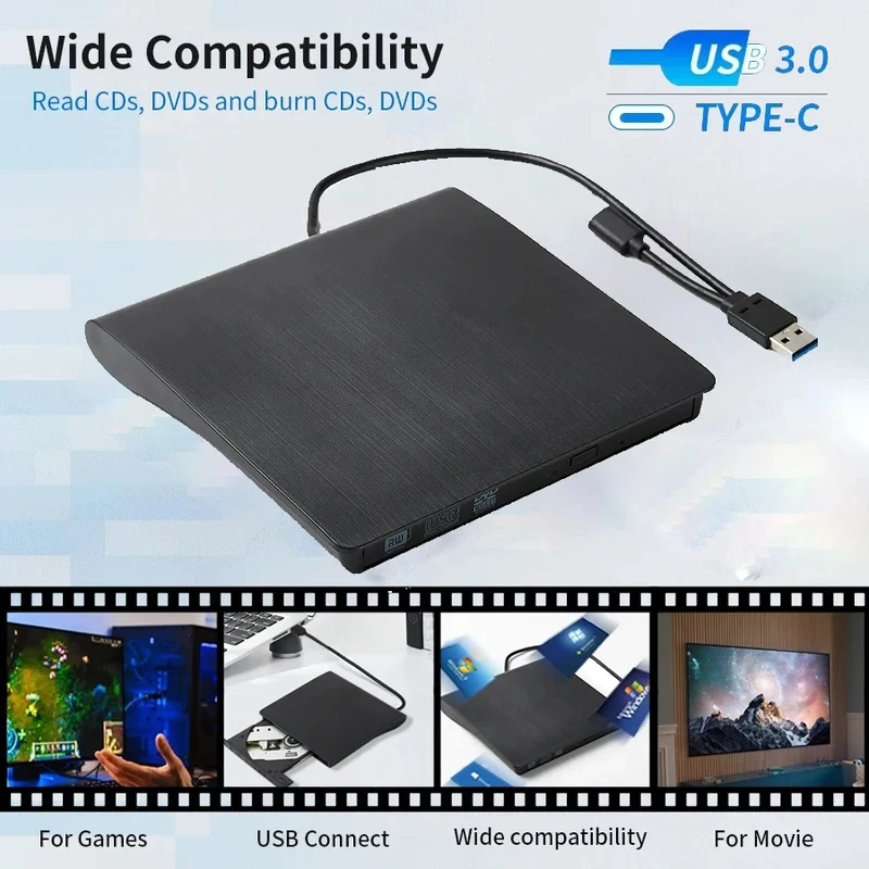 

2026 New External notebook dvd drive desktop all-in-one usb mobile CD drive reading CD portable external drives.