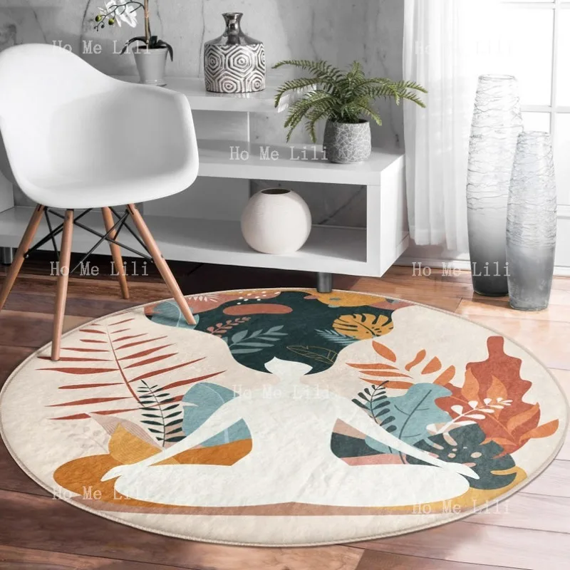 La mejor alfombra redonda abstracta para Yoga, antideslizante, lavable, para meditación, Bohem, Ideas para regalos, cómoda alfombra para ejercicio, esteras de Pilates hechas a mano