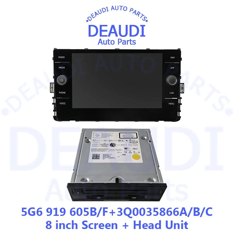 8 inch screen front touch control display 5G6919605A/B/F Headunit 3Q0035866A/B/C For VW Golf 7 Passat B8 Polo MK7 LCD Display