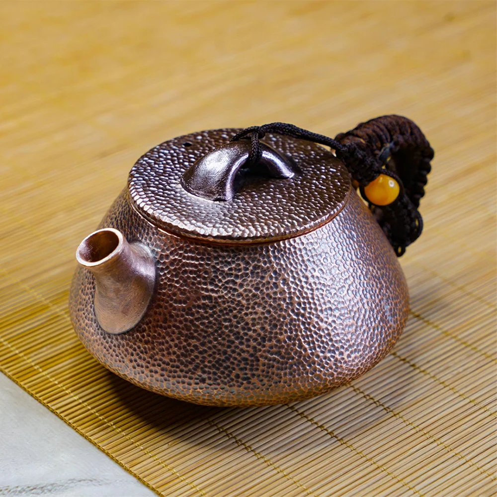 Retro Style small copper teapot, Handmade mini  kettle, Red copper boiling tea pot, Chinese tea infuser, Kung