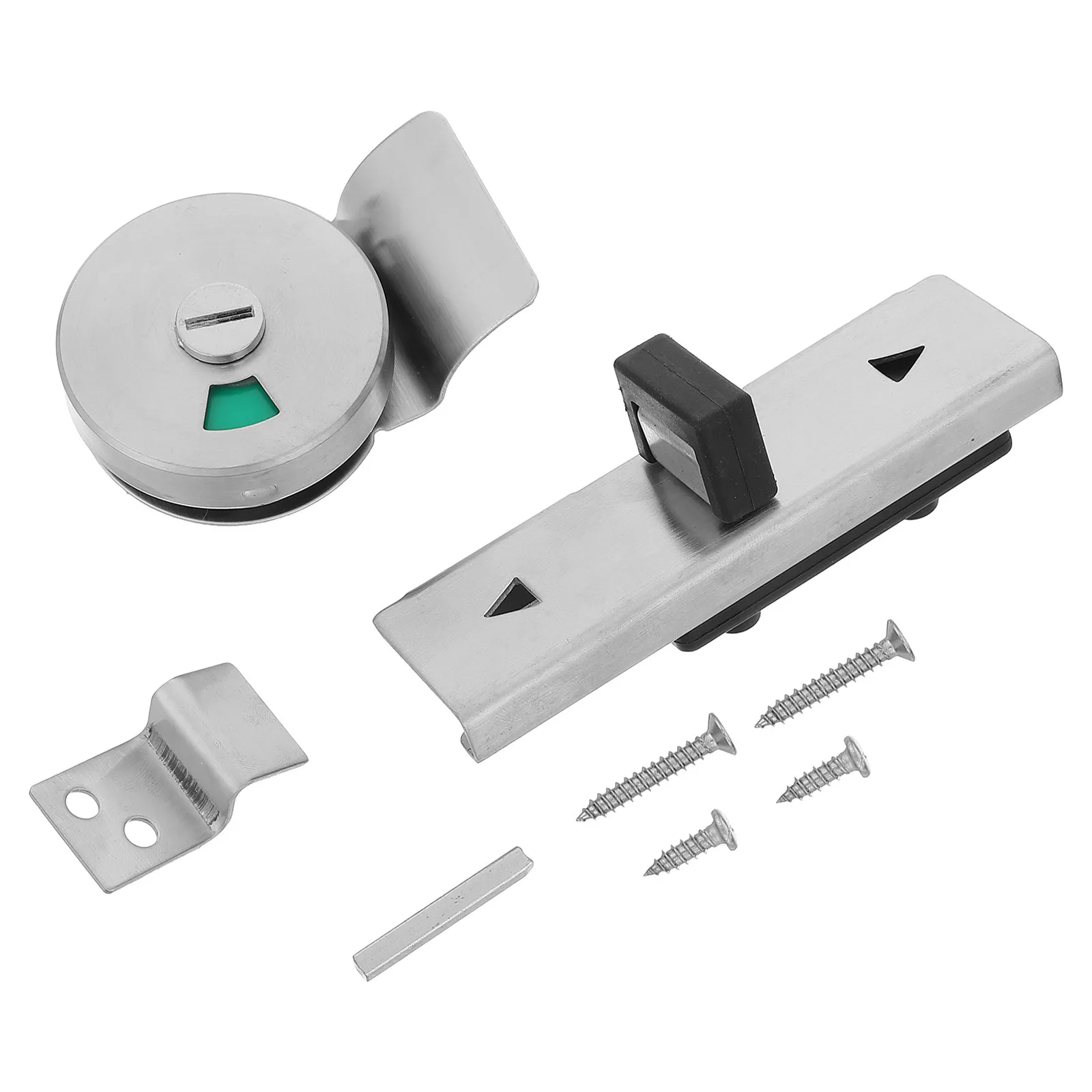 1Set Stainless Steel Bathroom Privacy Slide Bolt Lock with Vacant Occupied Indicator Latch for Toilet Partition Door Stalls