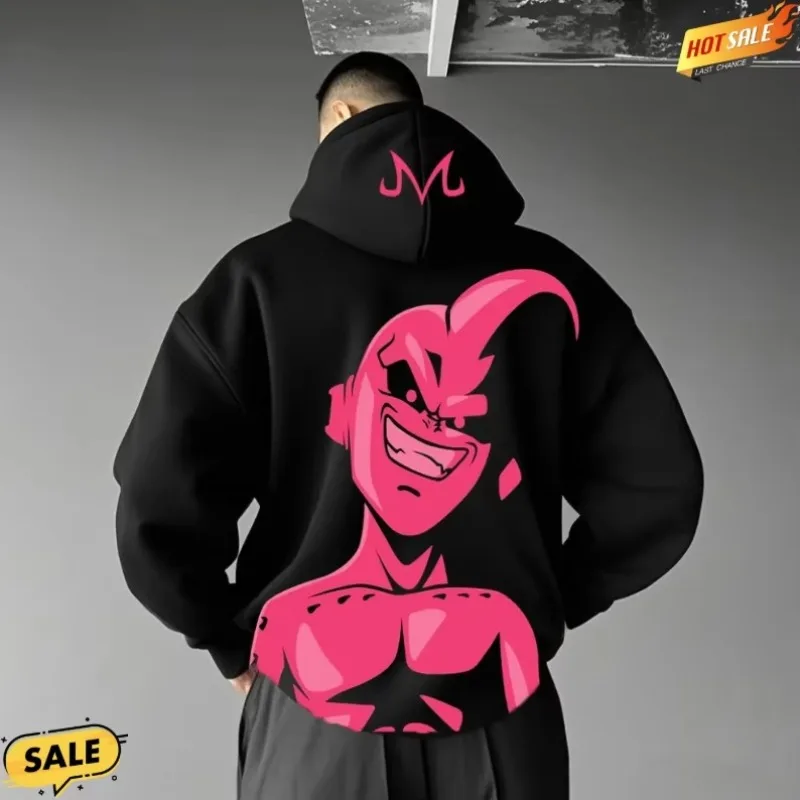 

Dragon Ball Autumn/Winter Men's Hoodie Street Style Casual Majin Buu Anime Printed Oversized Jumper Harajuku Parent Child Top