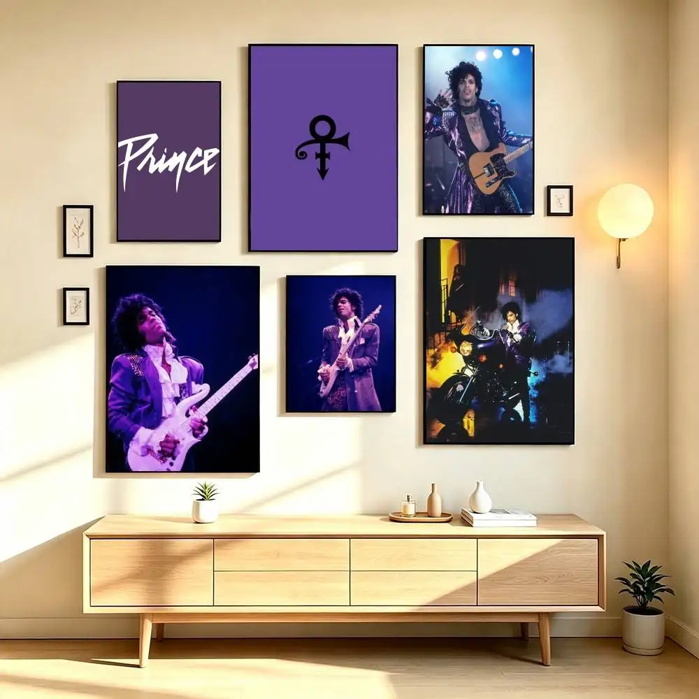 P-Prince Rock Singer Logo Poster Waterproof Wall Art Sticker For Bar Living Room Vintage Decor High Quality Print Gift