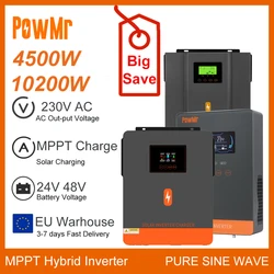 MPPT 충전 태양광 하이브리드 인버터, 로컬 빠른 배송, Lifepo4 에 적합, EU 주식, 3KW, 4.5KW, 6.5KW, 4.2KW, 10KW, 24V, 48V, 230Vac